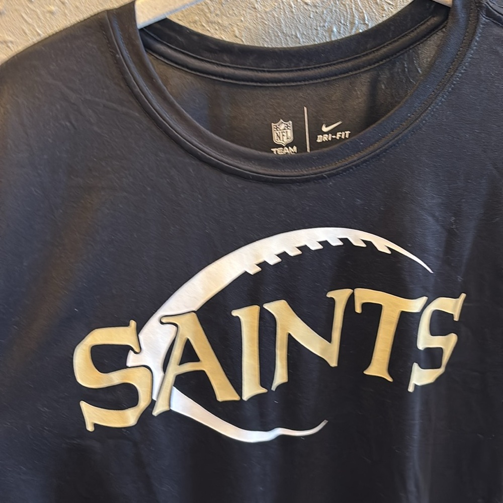Nike NFL  Dri Fit New Orleans Saints Shirt Mens Size XL Black Football - Picture 2 of 7